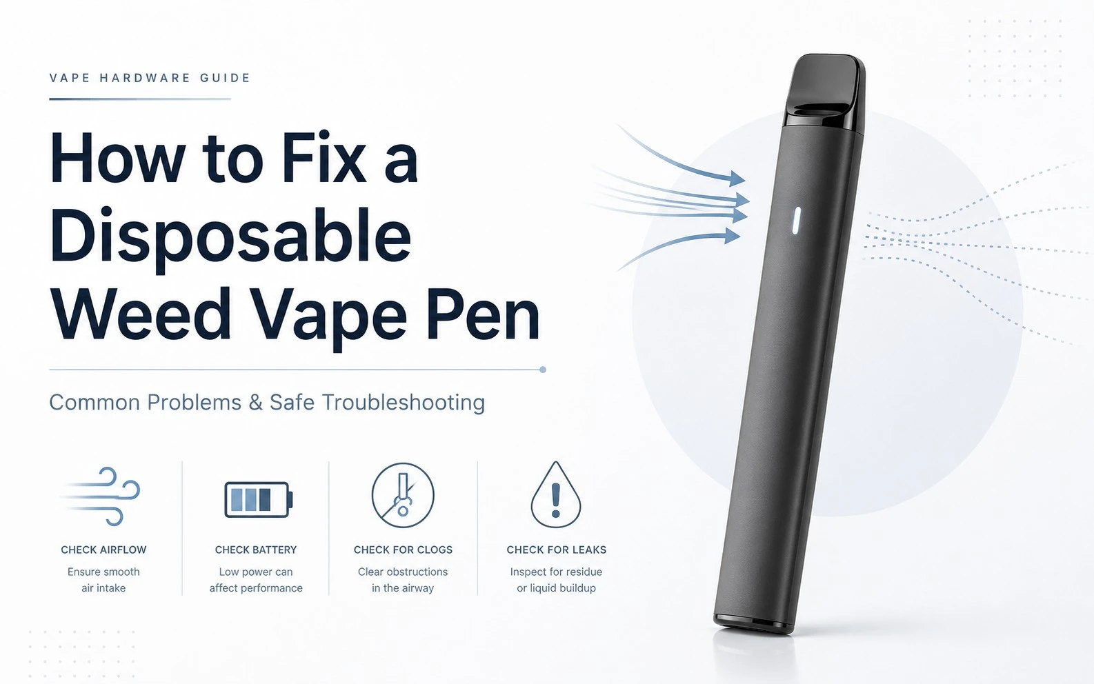 How to fix disposable weed vape pen? Common problems and fixes How to fix disposable weed vape pen? Common problems and fixes