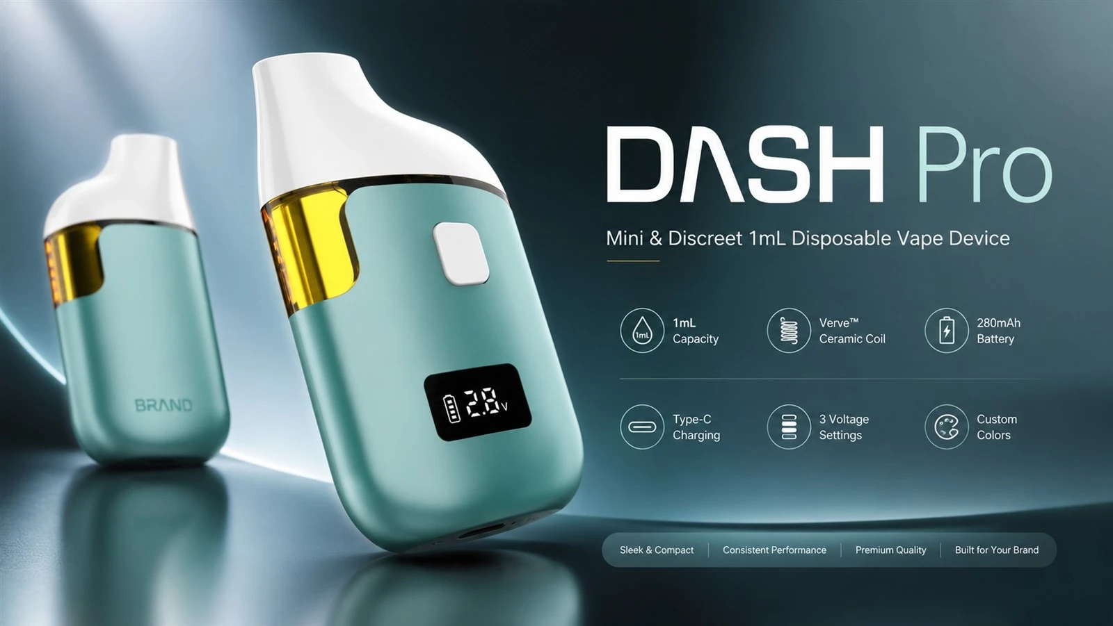 DASH Pro | Custom 1mL Mini Disposable Vape