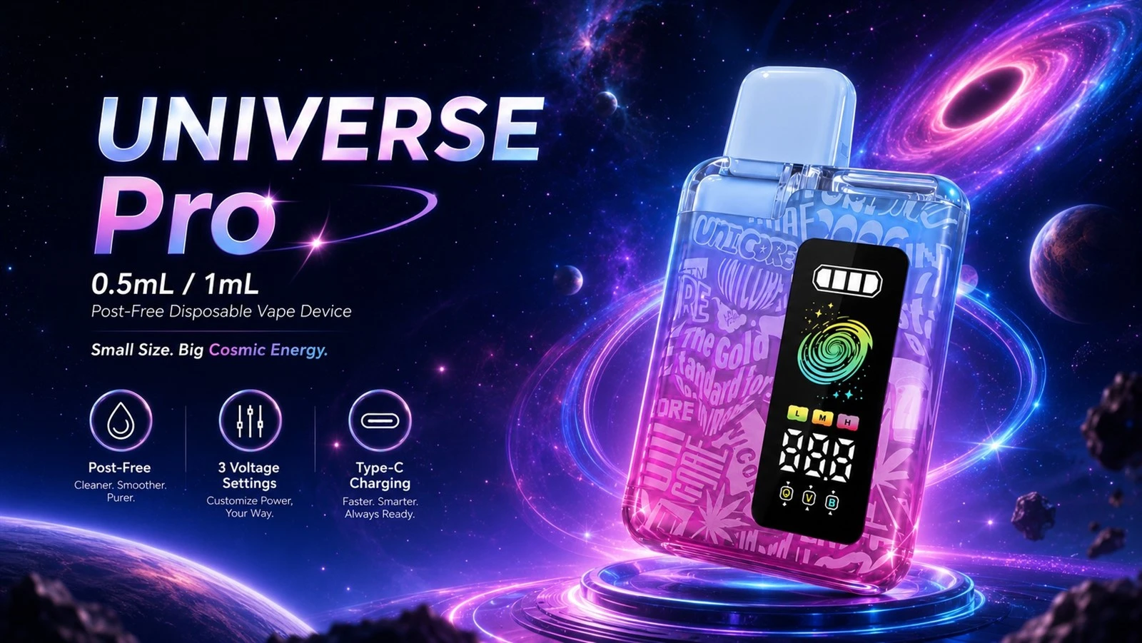 UNIVERSE Pro | Small Post-Free Disposable Vape