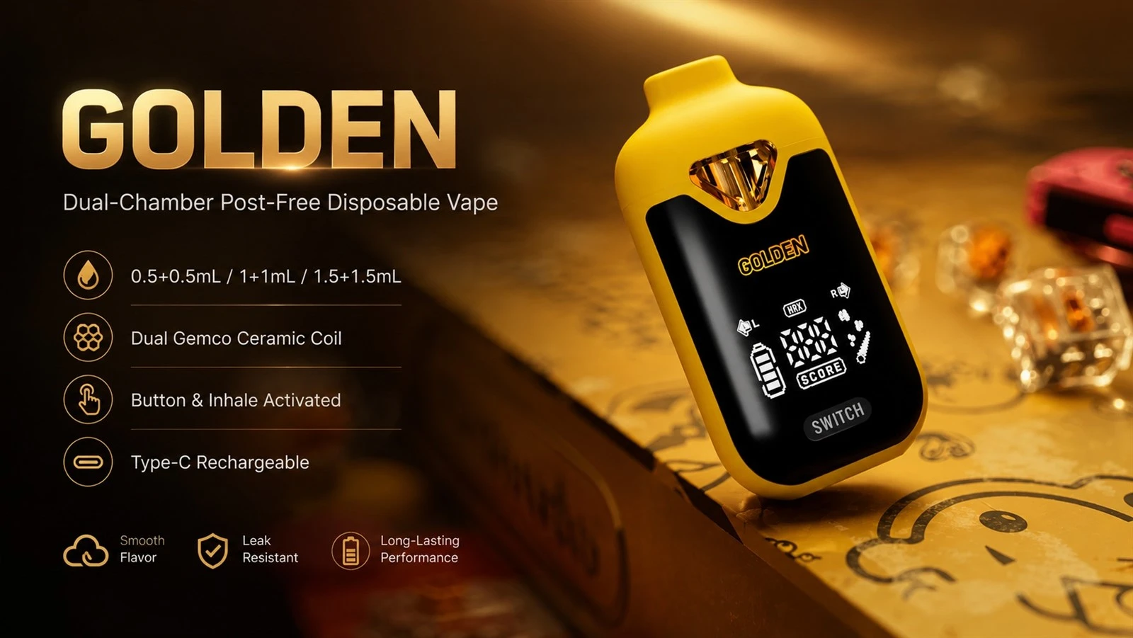 GOLDEN | Dual Chamber Disposable Vape